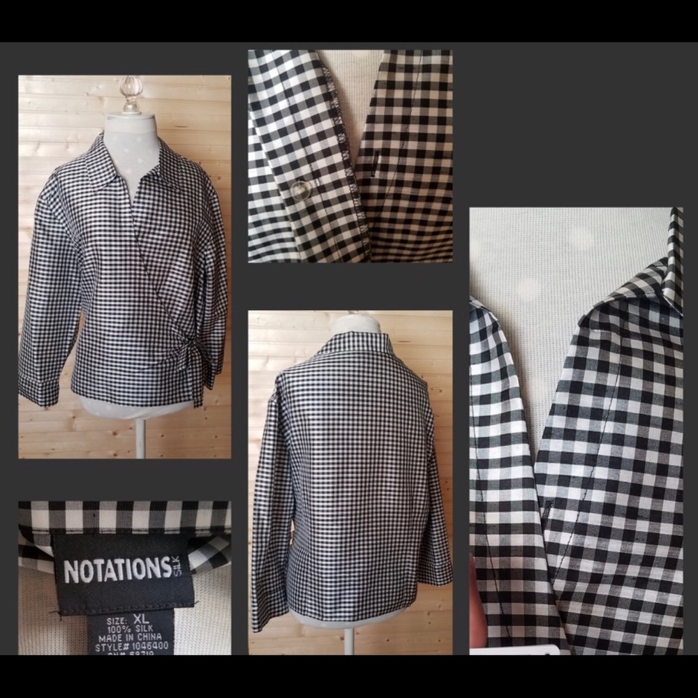 BLACK & WHITE WRAP BLOUSE 👚